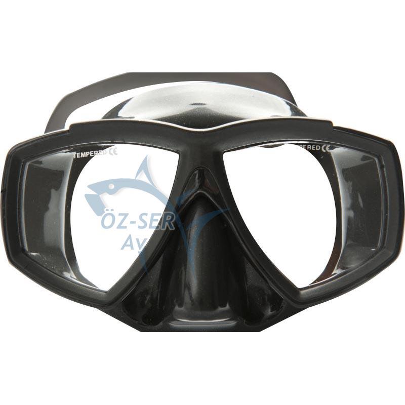 Apnea Seagul Silikon Maske Siyah, sert plastik ana çerçeve, düşük iç hacim, silikon maske kayışı, kolay ayarlanabilir toka sistemi, basınca dayanıklı tempered camlar