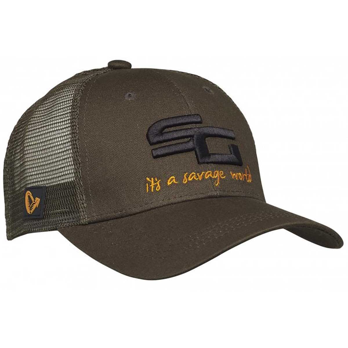 Savage Gear SG4 Cap One Size Olive Green Ağır 3D nakış logo, dimi ön pane