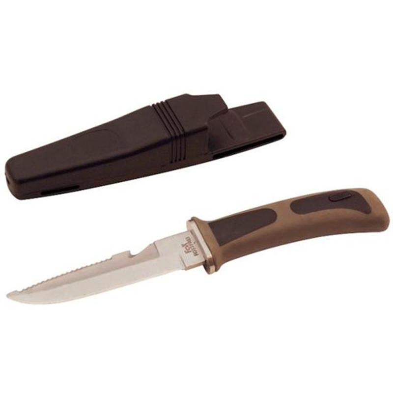 Dalış Bıçağı Gri-Siyah WL209B, Özel Tuşlu Kılıf İçinde, Kauçuk Bıçak Tutucu Aparatlı Kaliteli Su Altı Bıçağı