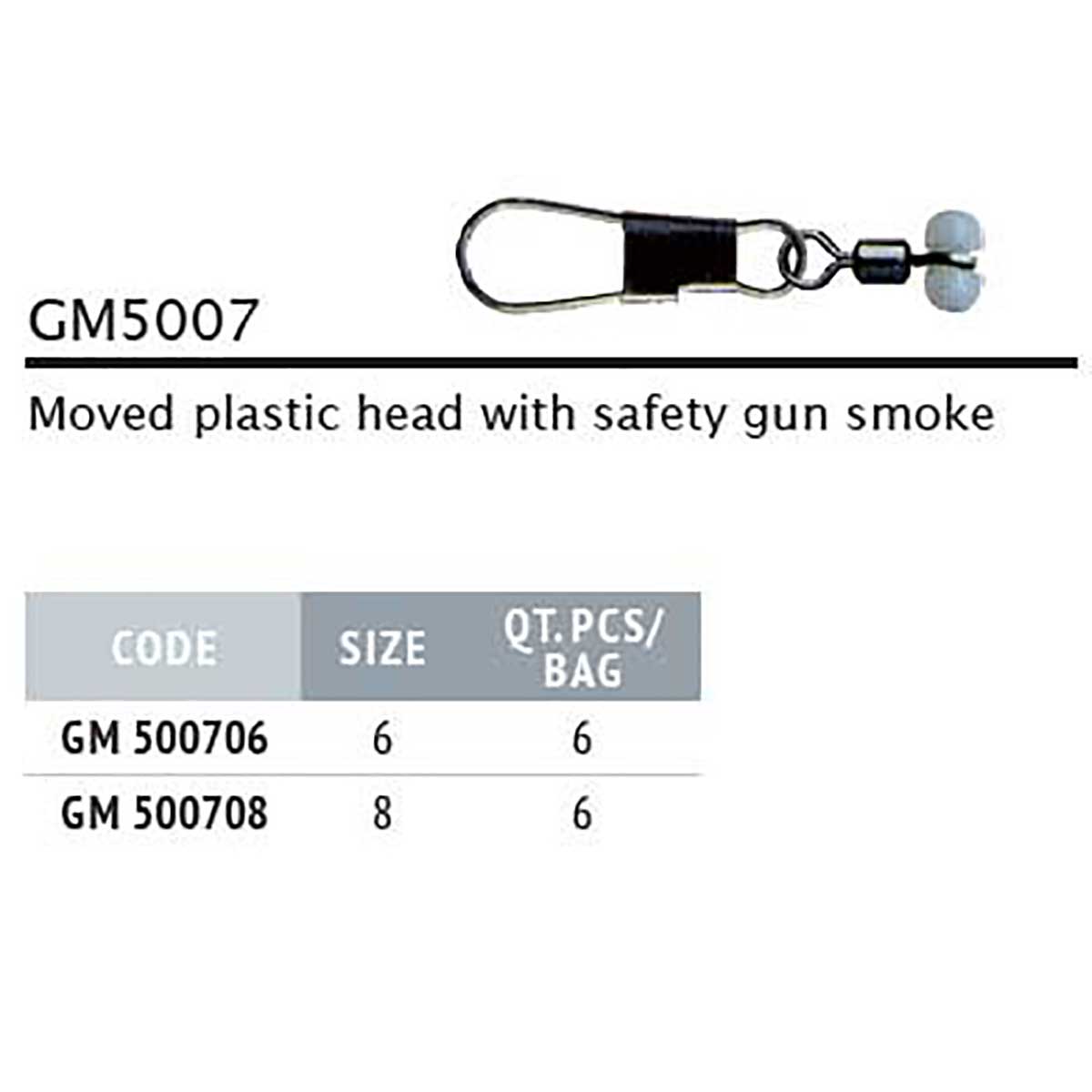 Colmic Moved Plastic Head with Safety Snap 6P Colmic Moved Plastic Head w