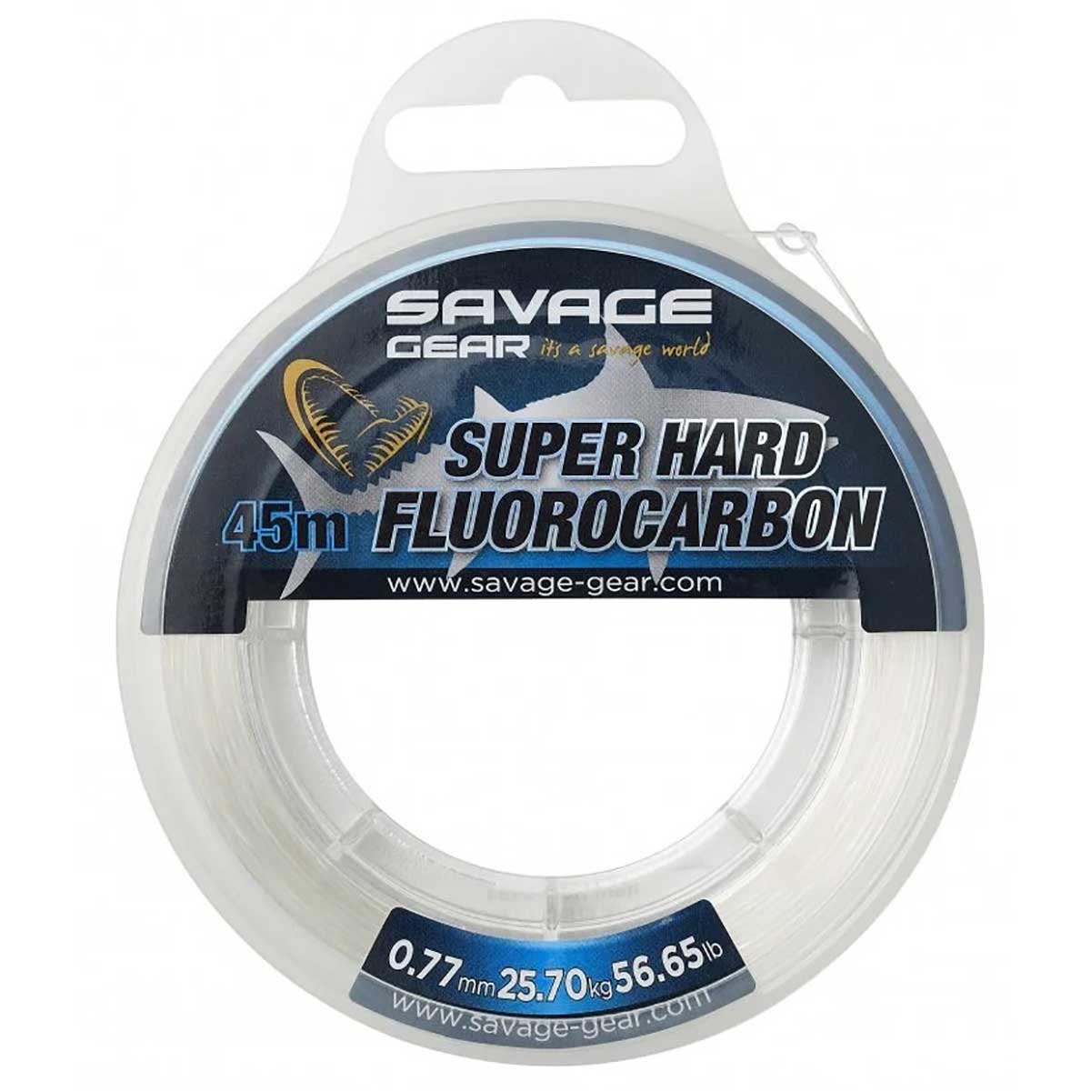 Savage Gear Super Hard Fluorocarbon 45 mt 0.77mm Flourocarbon Misina,25.70Kg çeker değerine sahip savage gear kalitesinde %100 flourocarbon misina serisi
