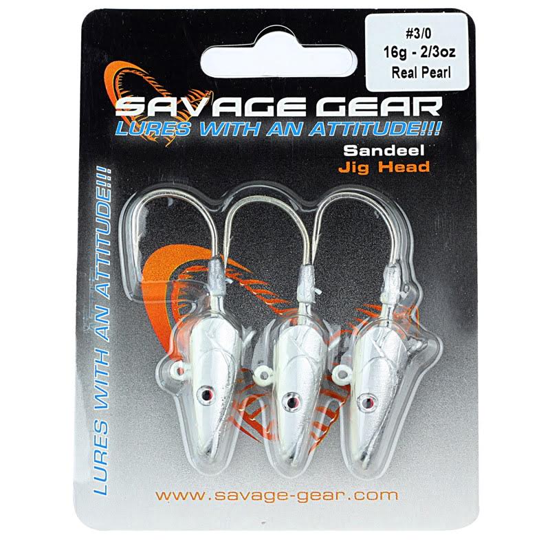 Savage Gear Sandeel Jig Head 16 gram 3/0 3 Adet Real Pearl