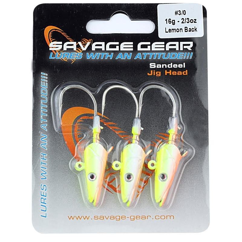 Savage Gear Sandeel Jig Head 16 gram 3/0 3 Adet Lemon Back