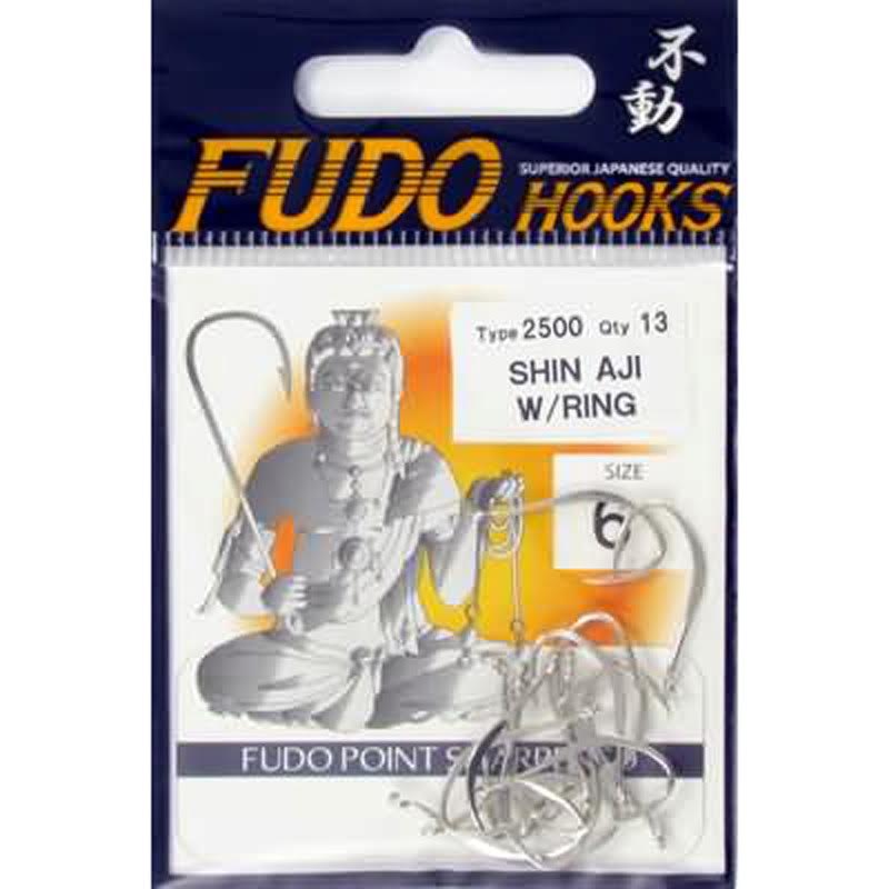 Fudo Shin Aji W/Ring Nikel (NK) 2500,Delikli ,Geniş Dövme Paslanmaz Avcı Japon İğnesi
