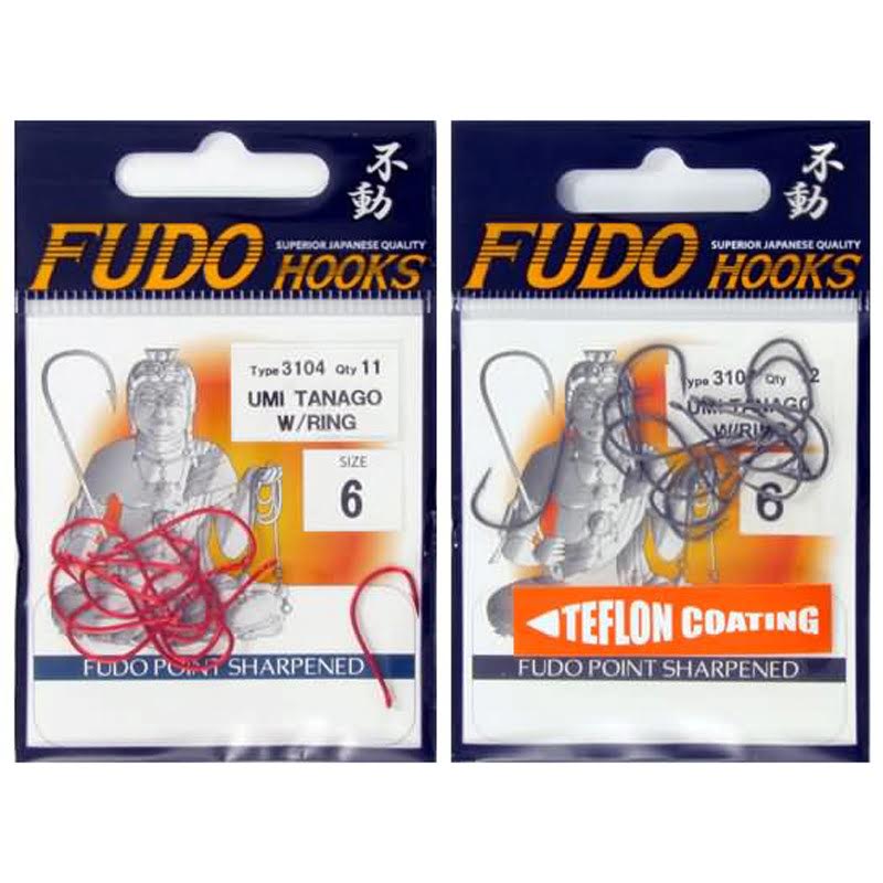 Fudo Umi Tanago W/Ring Teflon (TF) 3107,Delikli Dövme Düz Paslanmaz Avcı Japon İğnesi
