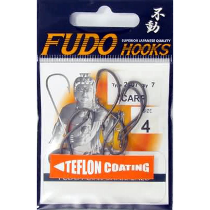 Fudo Carp Teflon (TF) 2407,Sazan Avcıları İçin Özel Seri,Yukarı Eğimli Delikli  Ters Çapraz Dövme İğne