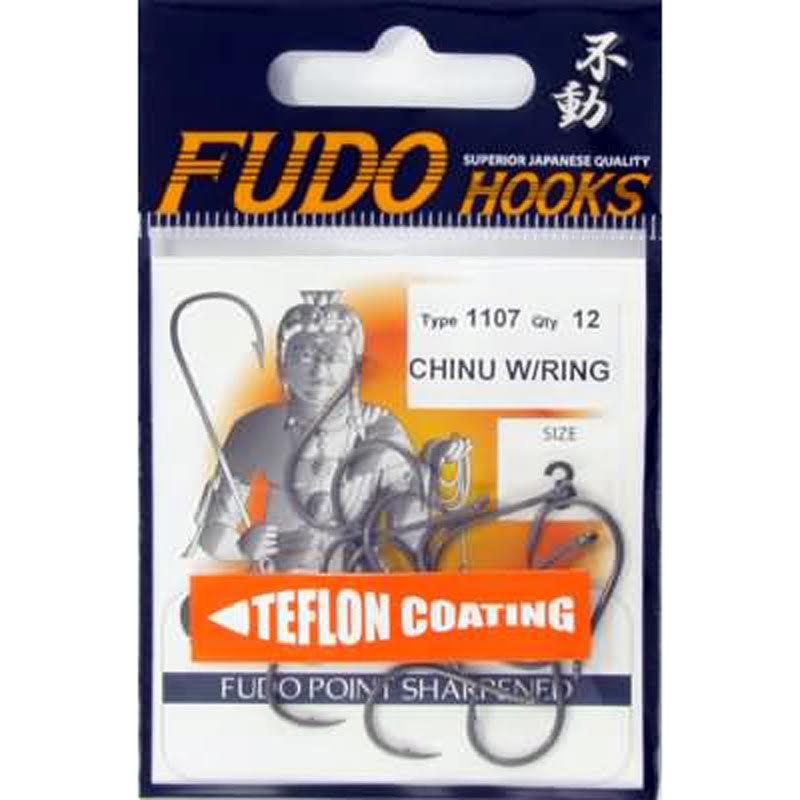 Fudo Chinu W/Ring Teflon(TF) 1107,Delikli ,Çapraz,Dövme Japon İğnesi,Paslanmaz Avcı Olta İğnesi