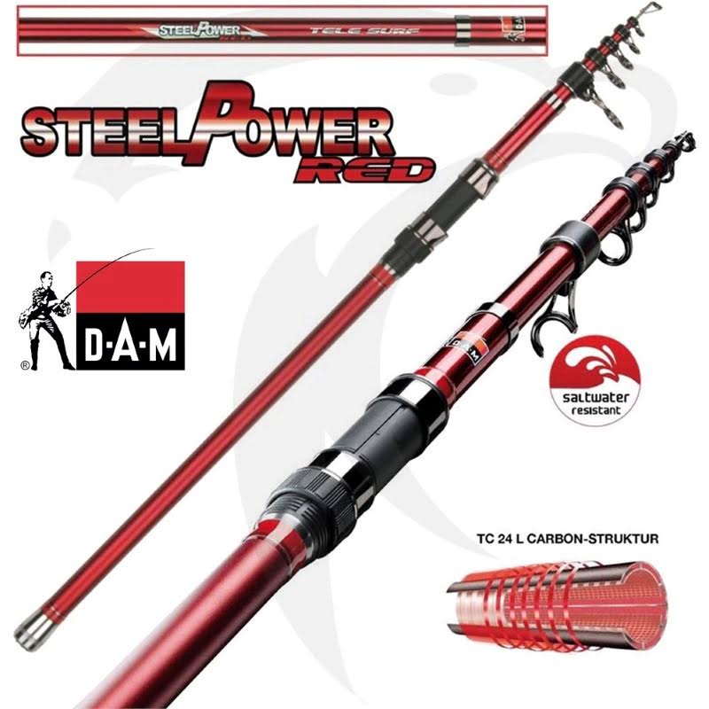 DAM Steel Power Red Tele Surf 450cm 100-250gr Surf Kamış