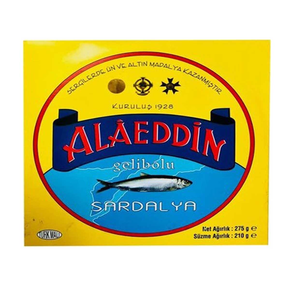 Alaeddin Yağlı Tuzlu Gelibolu Sardalyası Cam Kavanoz 1000gr,meşhur gelibolu yağlı tuzlu sardalya balığı cam kavanozlara basılmış olup 1000gr olarak satılmaktadır.
