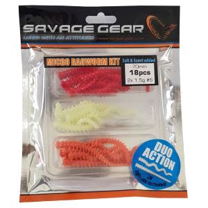 Savage Gear LRF Ragworm Kit (18+2PCS) UV Red-Pink-Glow